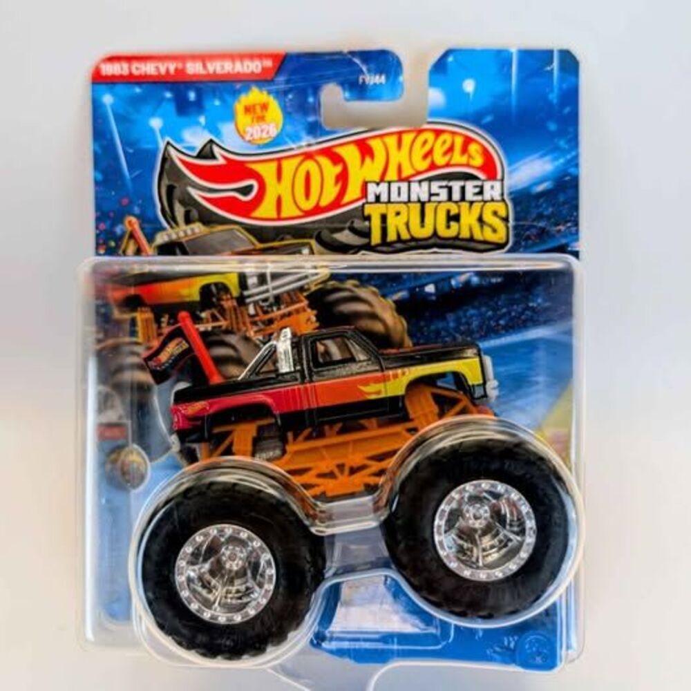 Hot Wheels Monster Trucks 1983 Chevy Silverado Connect and Crash 1:64 Diecast